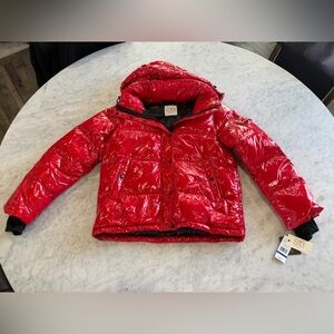 S13 New York Lacquer Ella Puffer Jacket Flame Red Size XL NWT